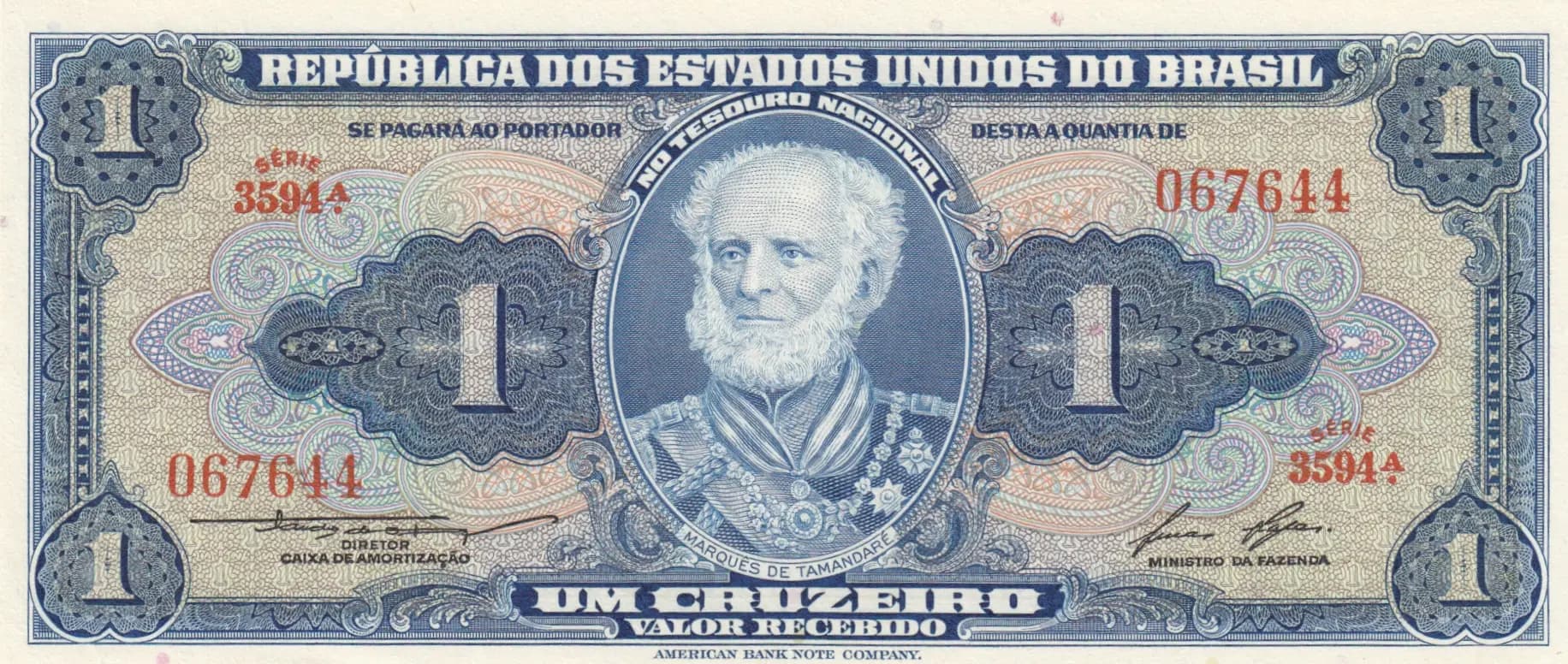 1 cruzeiro 1954 from Brazil, P-150d