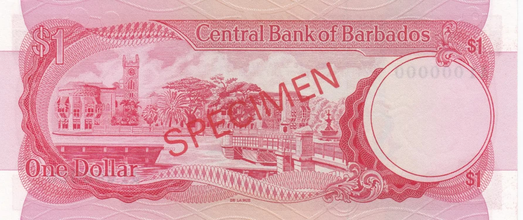 1 dollar 1973 specimen from Barbados, P-29s (1973) — image 2