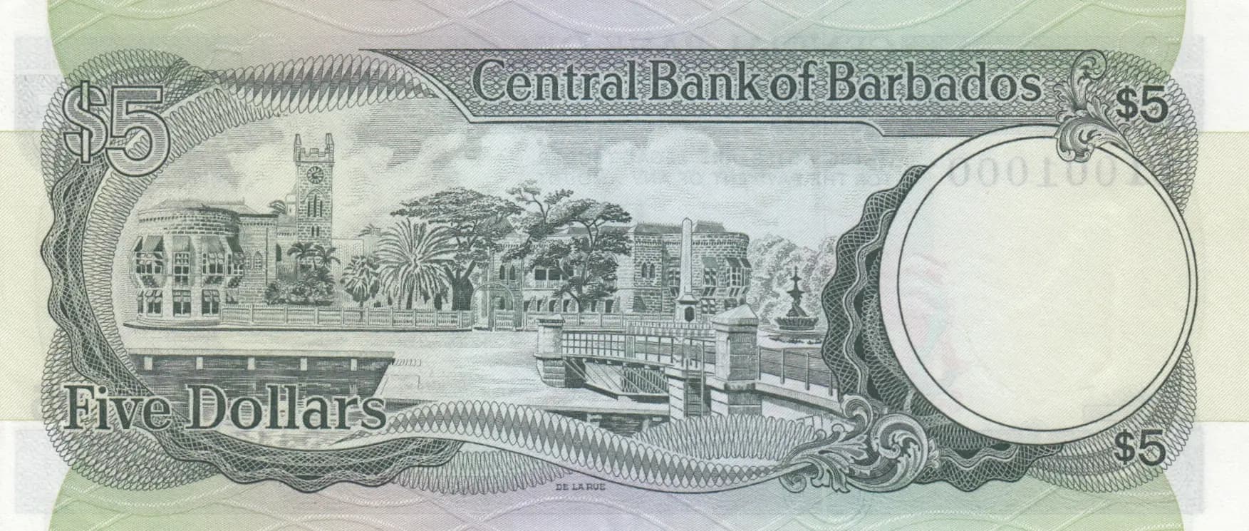 5 dollars 1973 from Barbados, P-31 (1973) — image 2