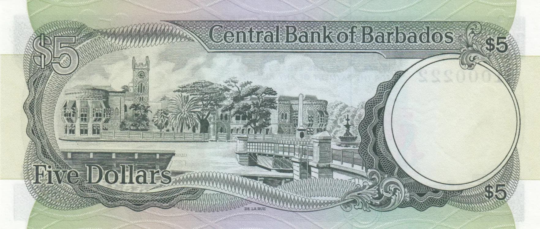 5 dollars 1973 from Barbados, P-31 (1973) — image 2