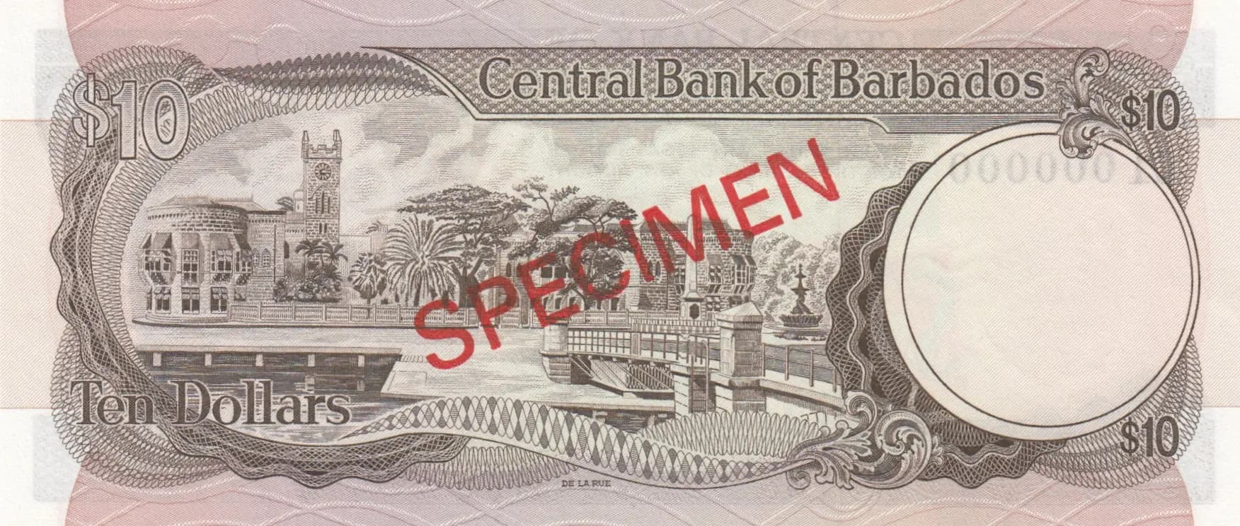 10 dollars 1973 specimen from Barbados, P-33s (1973) — image 2