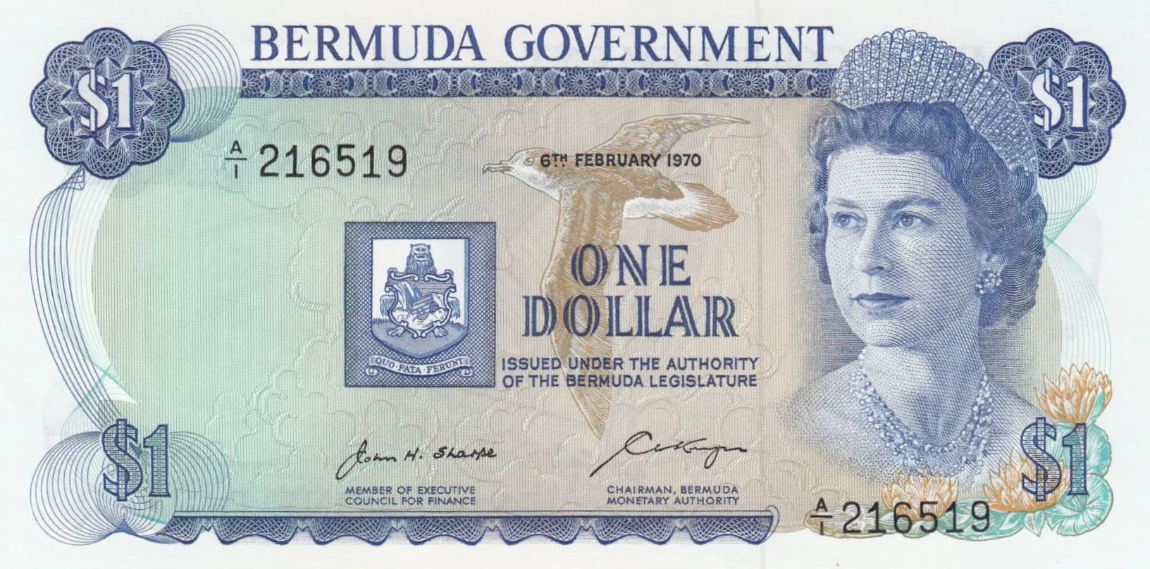 1 dollar 1970 from Bermuda, P-23