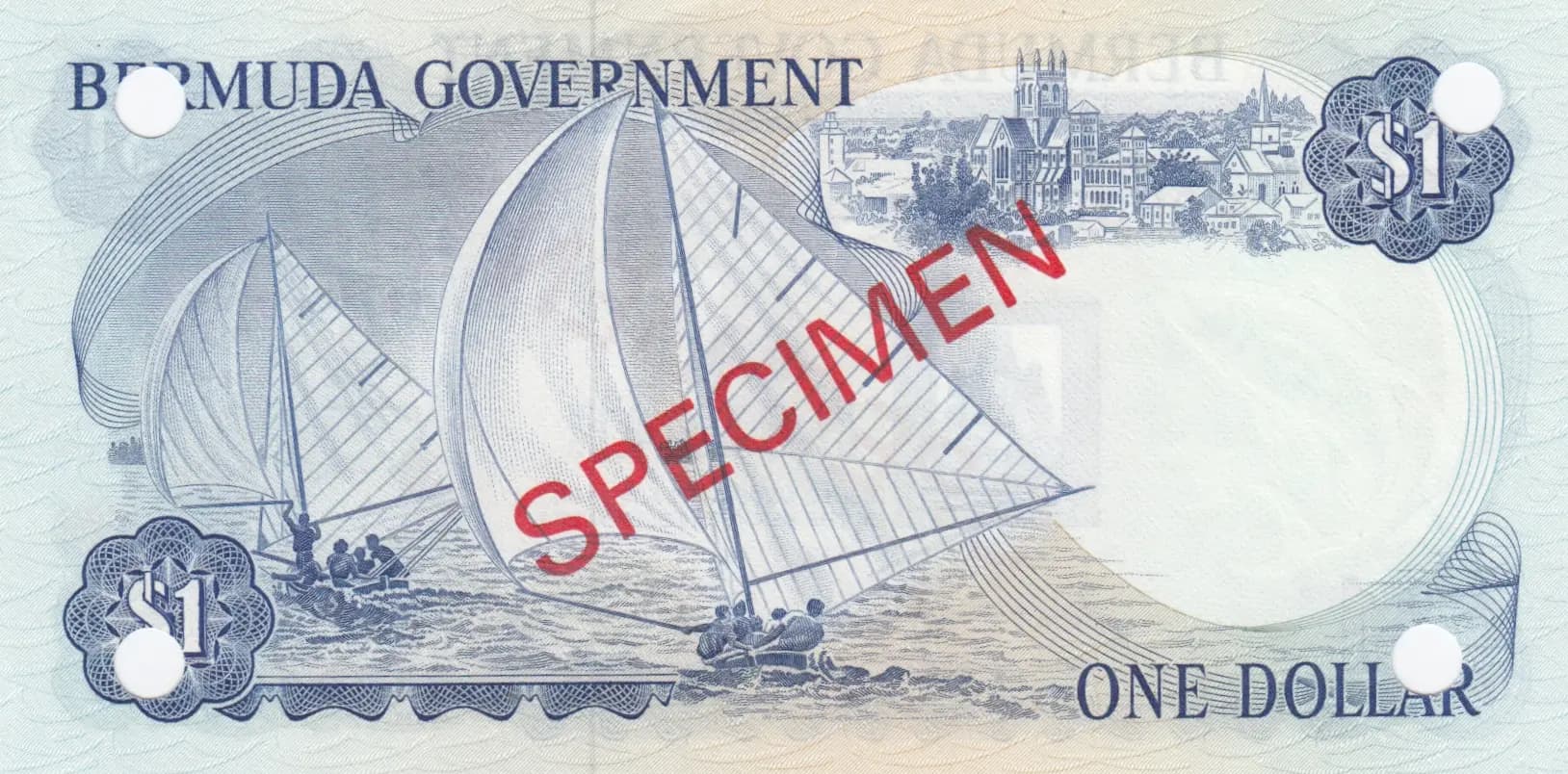 1 dollar 1970 specimen from Bermuda, P-23s (1970) — image 2
