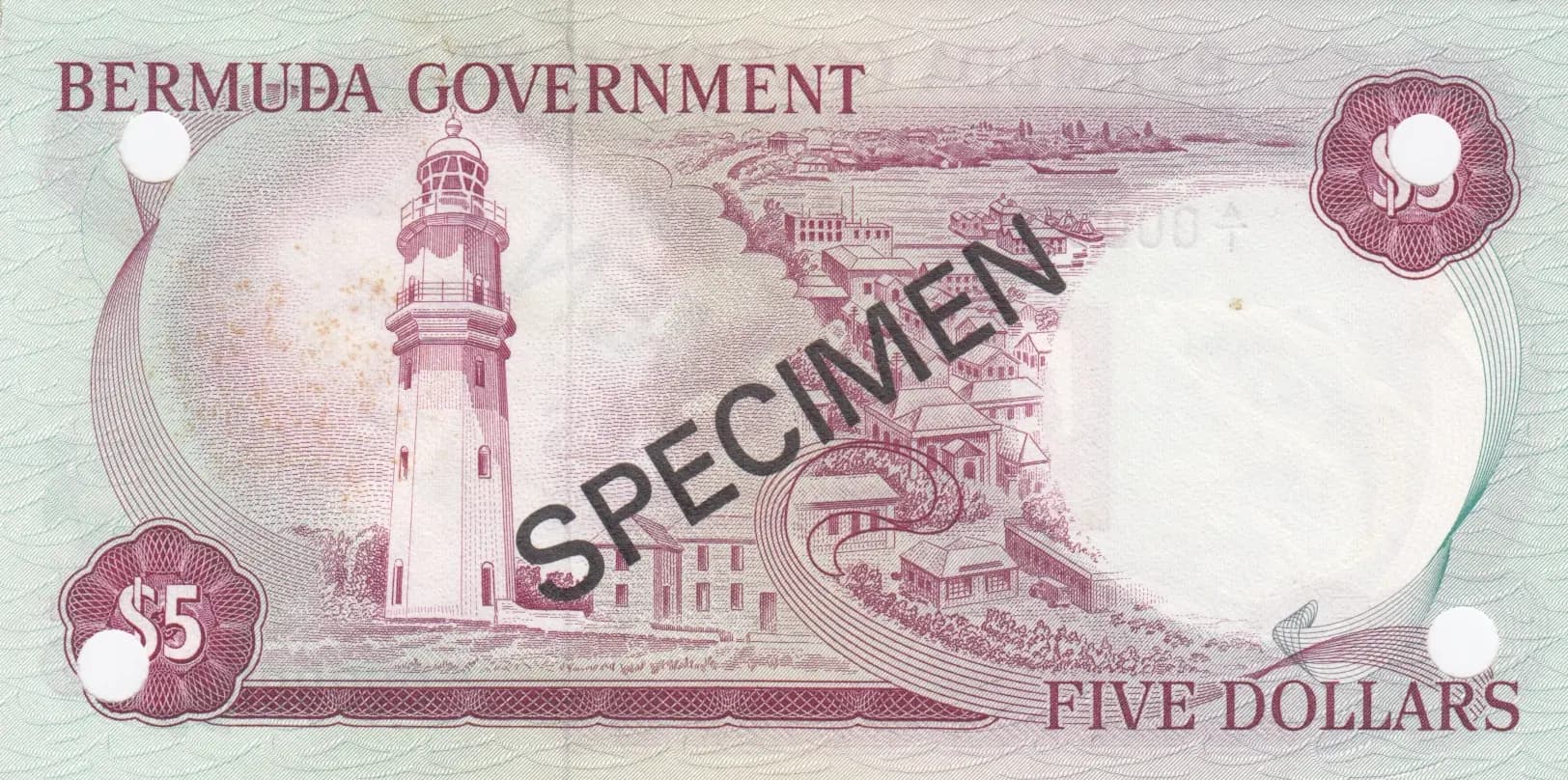 5 dollars 1970 specimen from Bermuda, P-24s (1970) — image 2