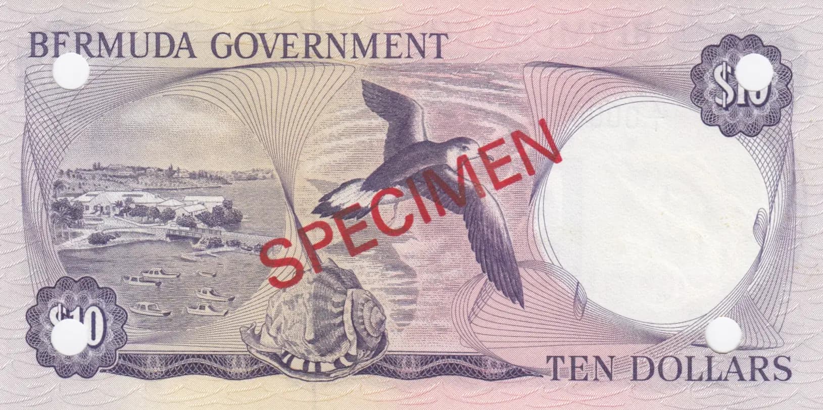 10 dollars 1970 specimen from Bermuda, P-25s (1970) — image 2