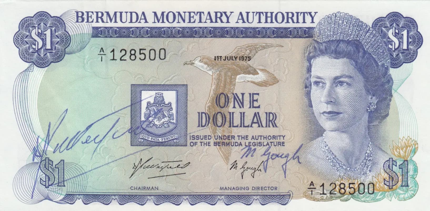 1 dollar 1975 from Bermuda, P-28a