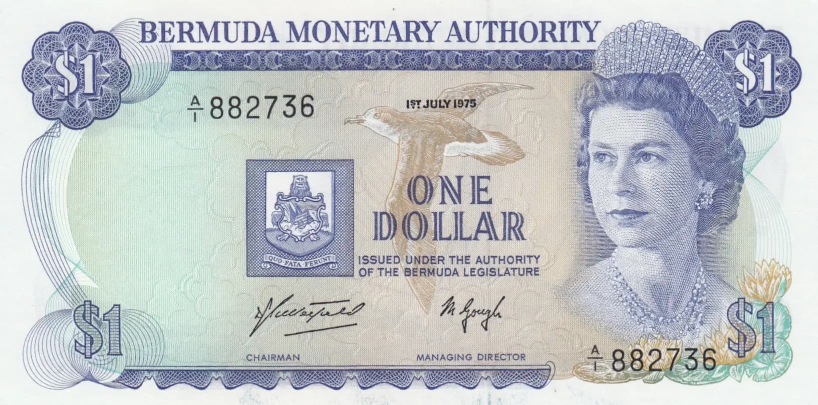 1 dollar 1975 from Bermuda, P-28a (1975) — image 1