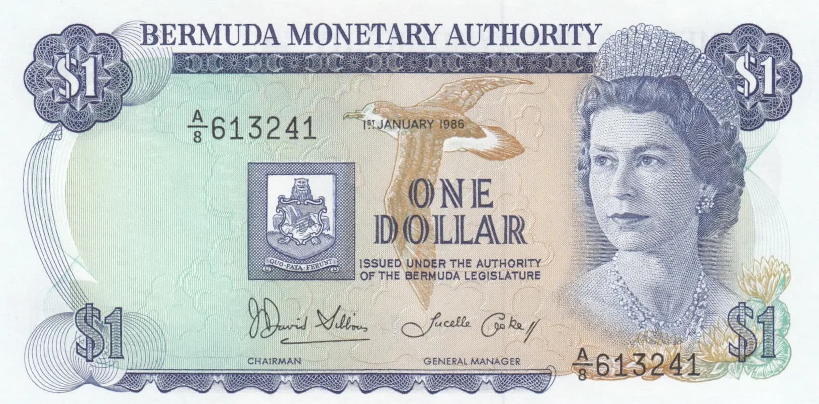 1 dollar 1986 from Bermuda, P-28c (1986) — image 1