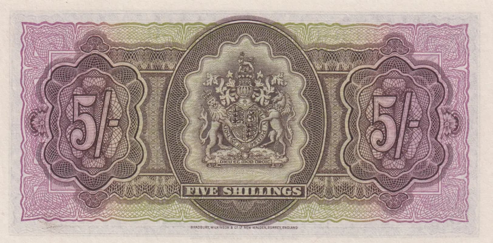 5 shillings 1952 from Bermuda, P-18a (1952) — image 2