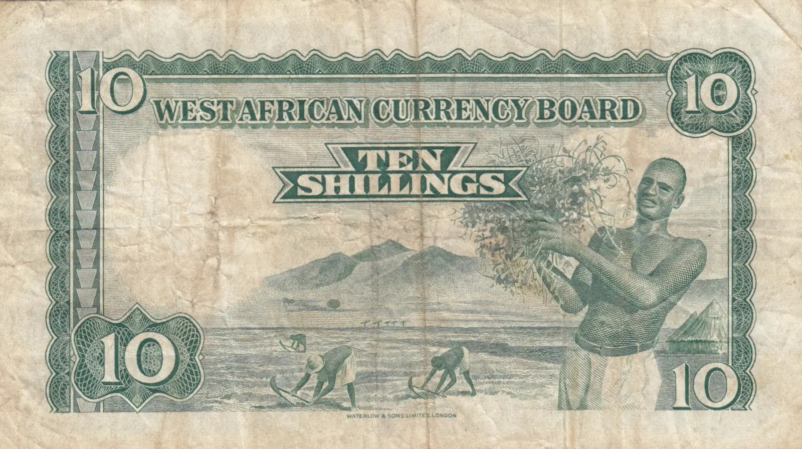 10 shillings 1957 from British West Africa, P-9 (1957) — image 2