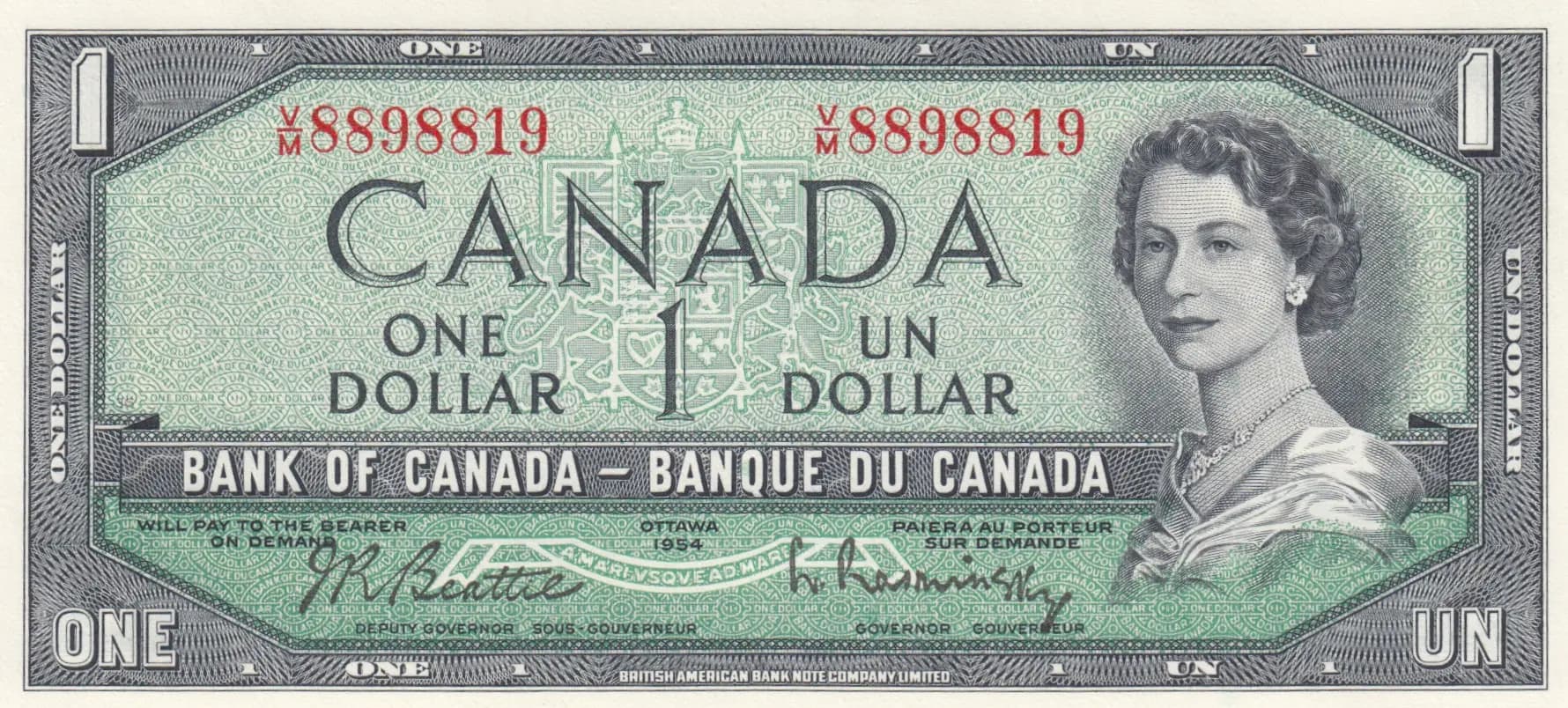 1 dollar 1954 from Canada, P-75b (1954) — image 1