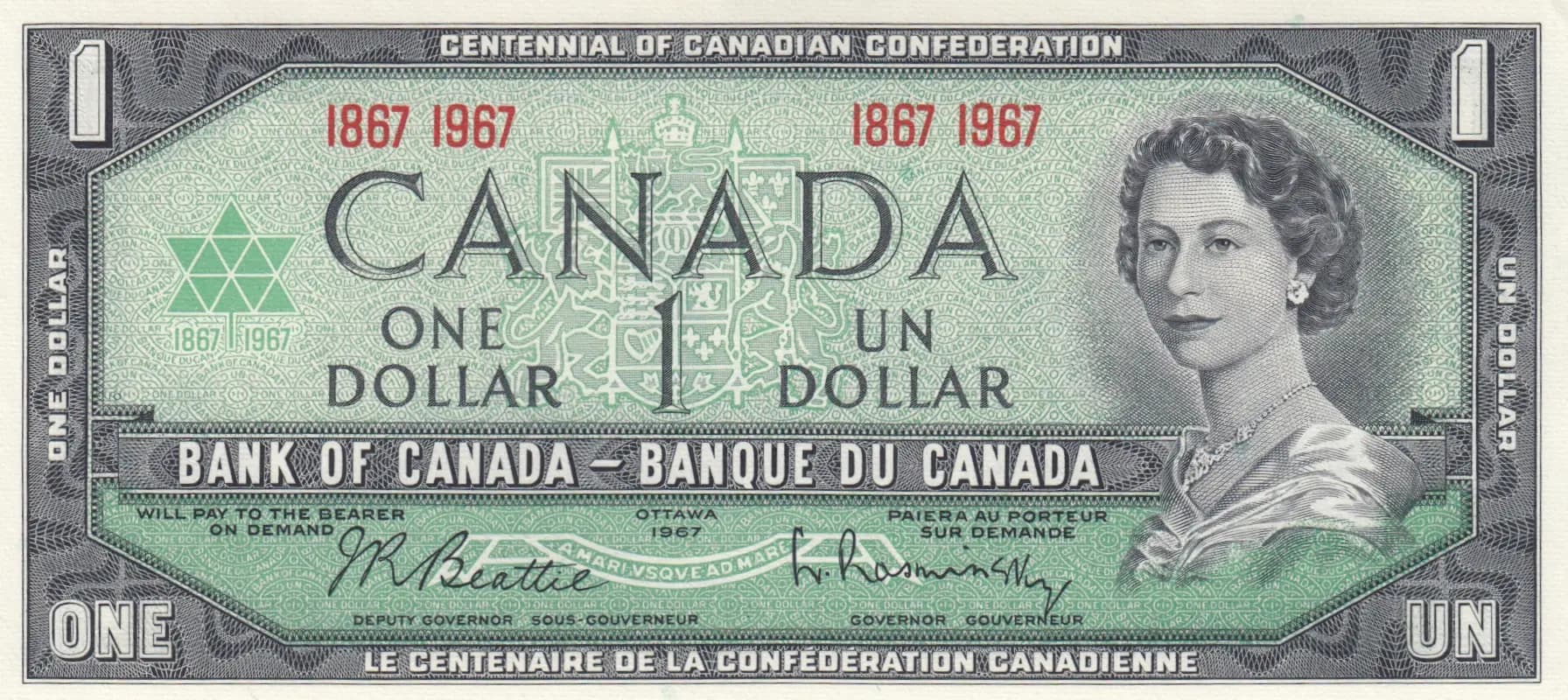 1 dollar 1967 commemorative from Canada, P-84a (1967) — image 1