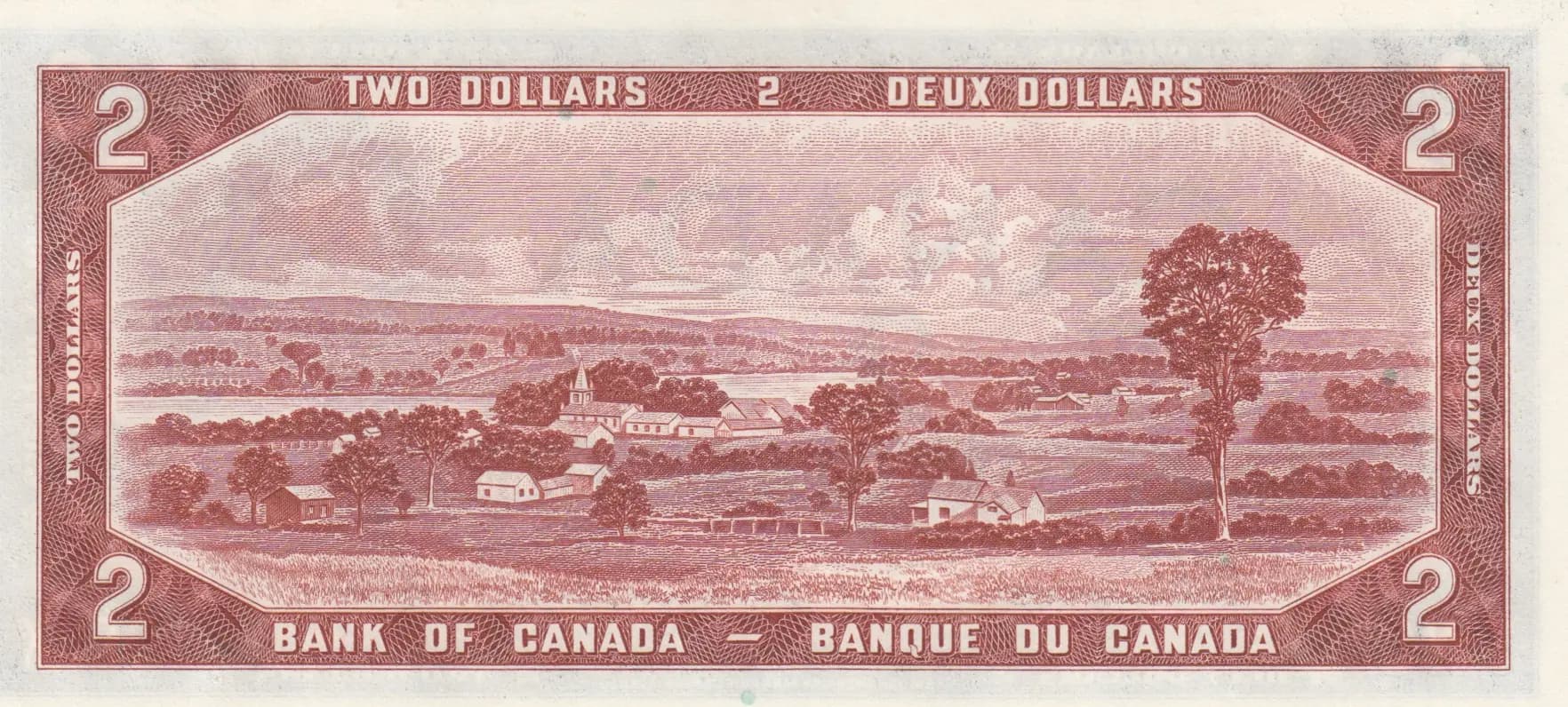 2 dollars 1954 "devil's face" from Canada, P-67a (1954) — image 2