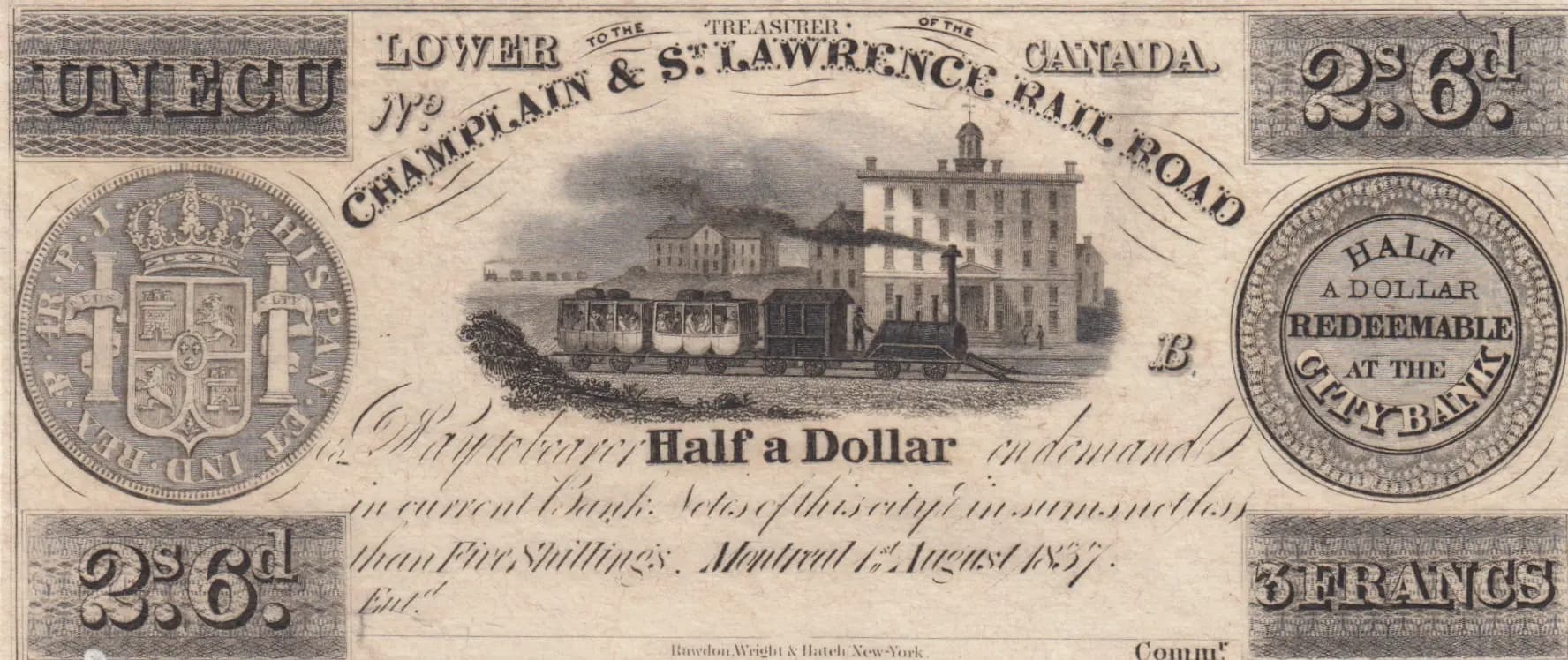 1/2 dollar 1837 from Canada, P-unlisted (1837) — image 1