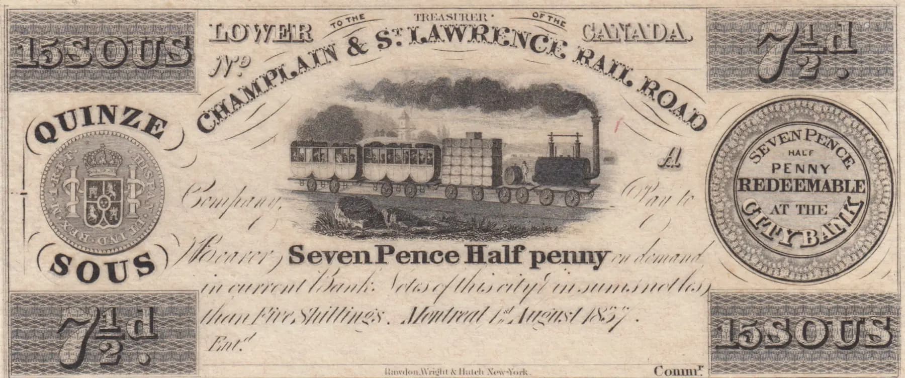 7 pence 1/2 penny 1837 from Canada, P-unlisted