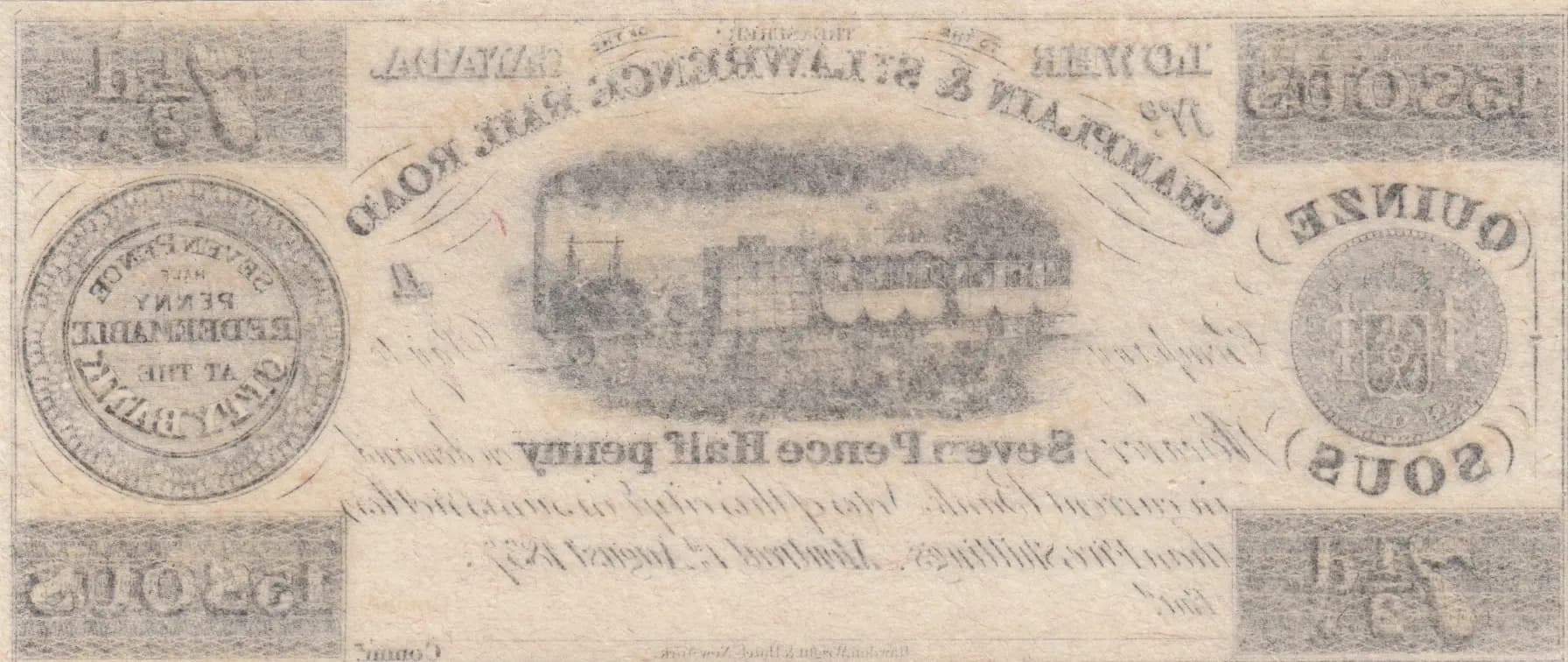 7 pence 1/2 penny 1837 from Canada, P-unlisted (1837) — image 2