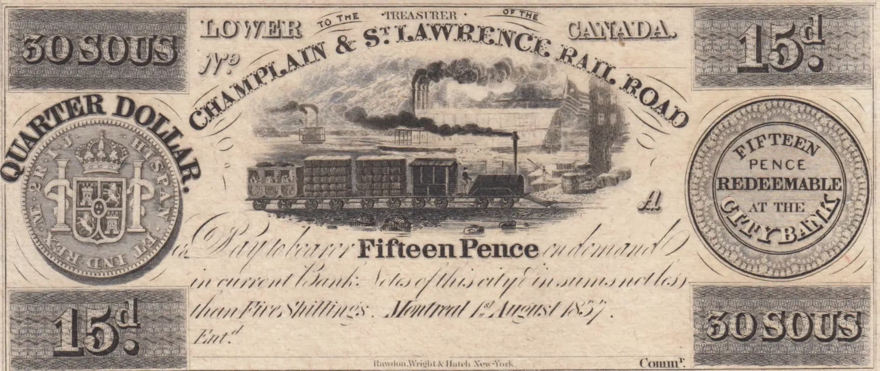 15 pence 1837 from Canada, P-unlisted