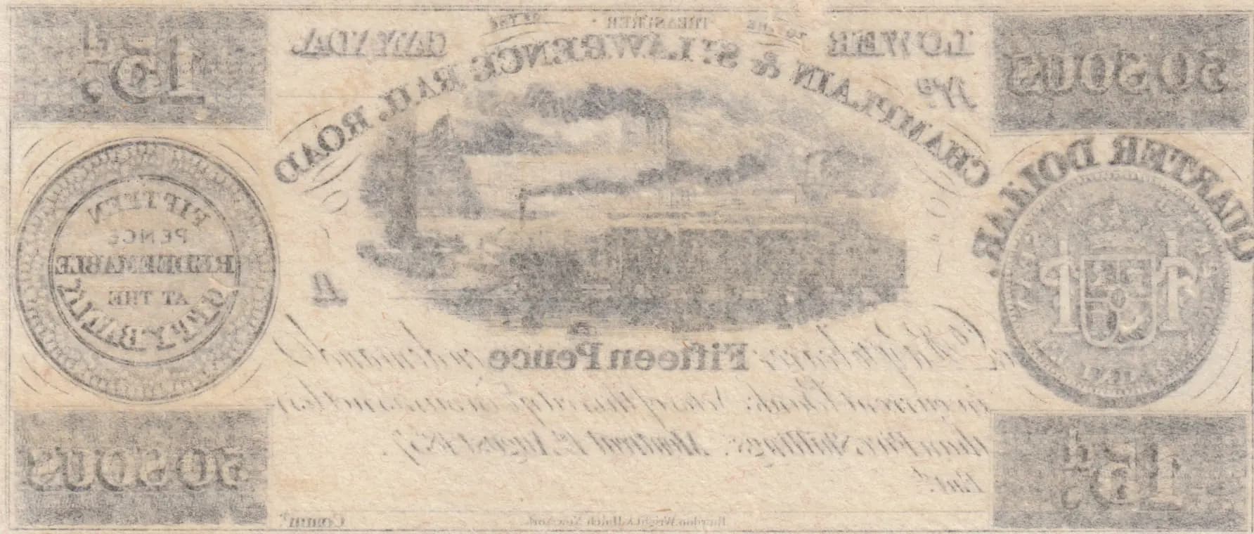 15 pence 1837 from Canada, P-unlisted (1837) — image 2