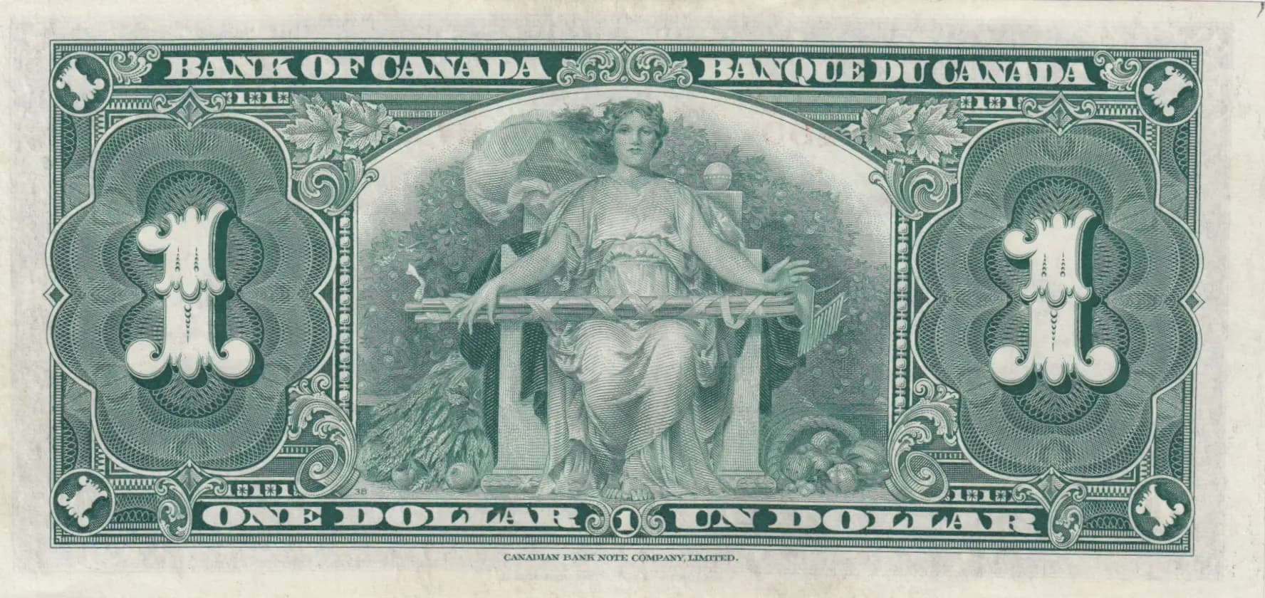 1 dollar 1937 from Canada, P-58d (1937) — image 2