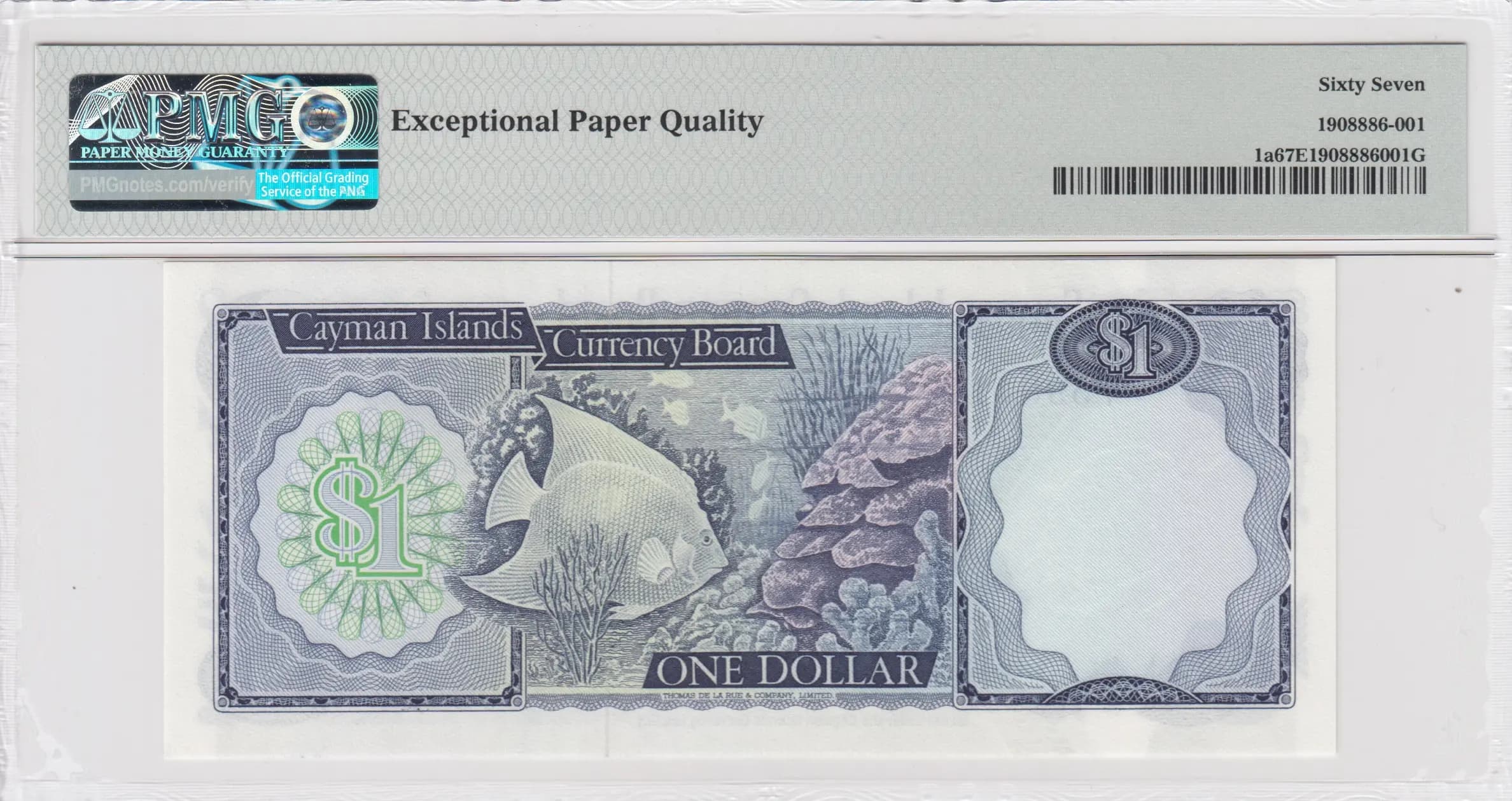 1 dollar 1971 from Cayman Islands, P-1a (1971) — image 2