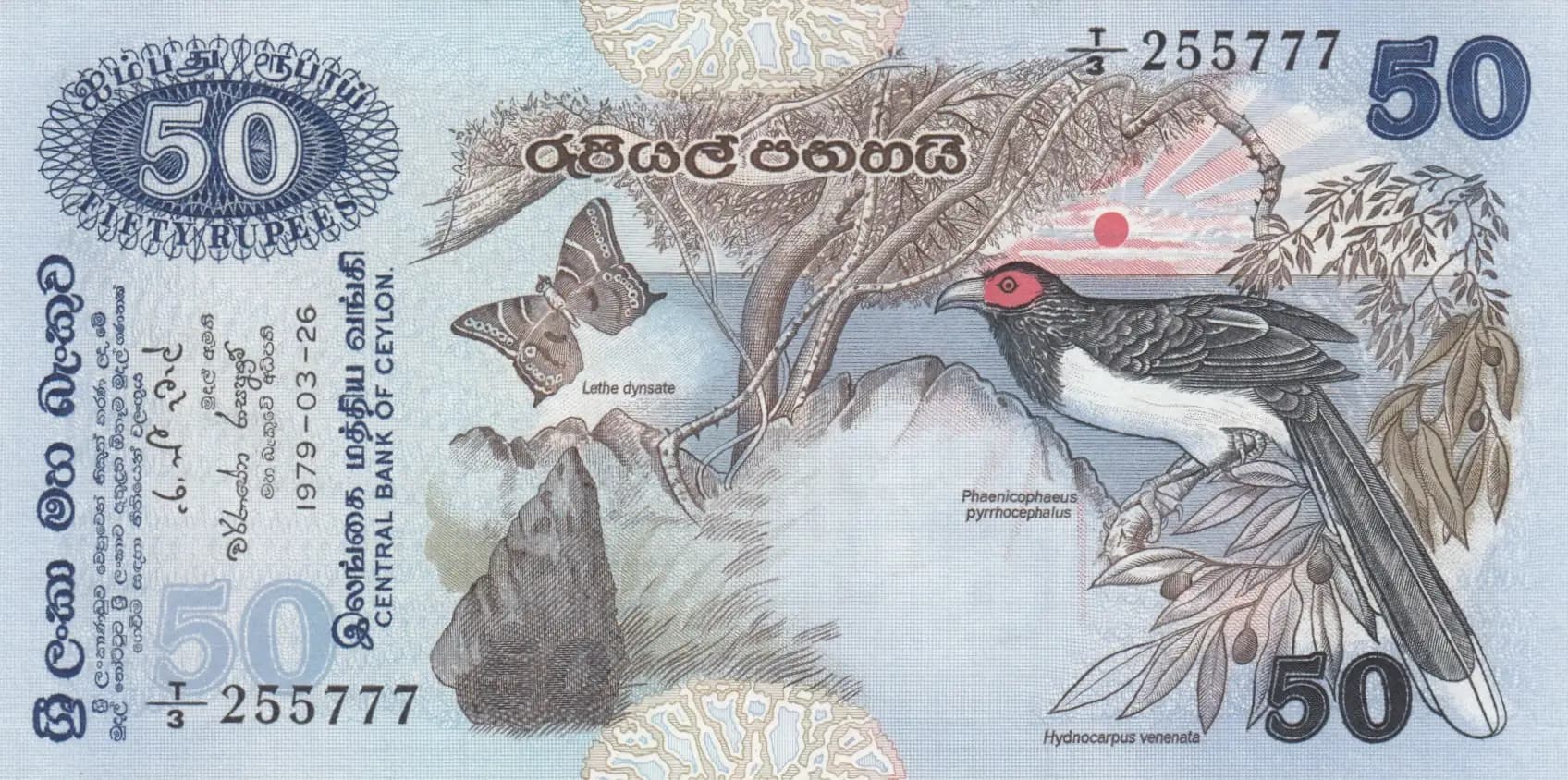 50 rupees 1979 from Sri Lanka, P-87 (1979) — image 1