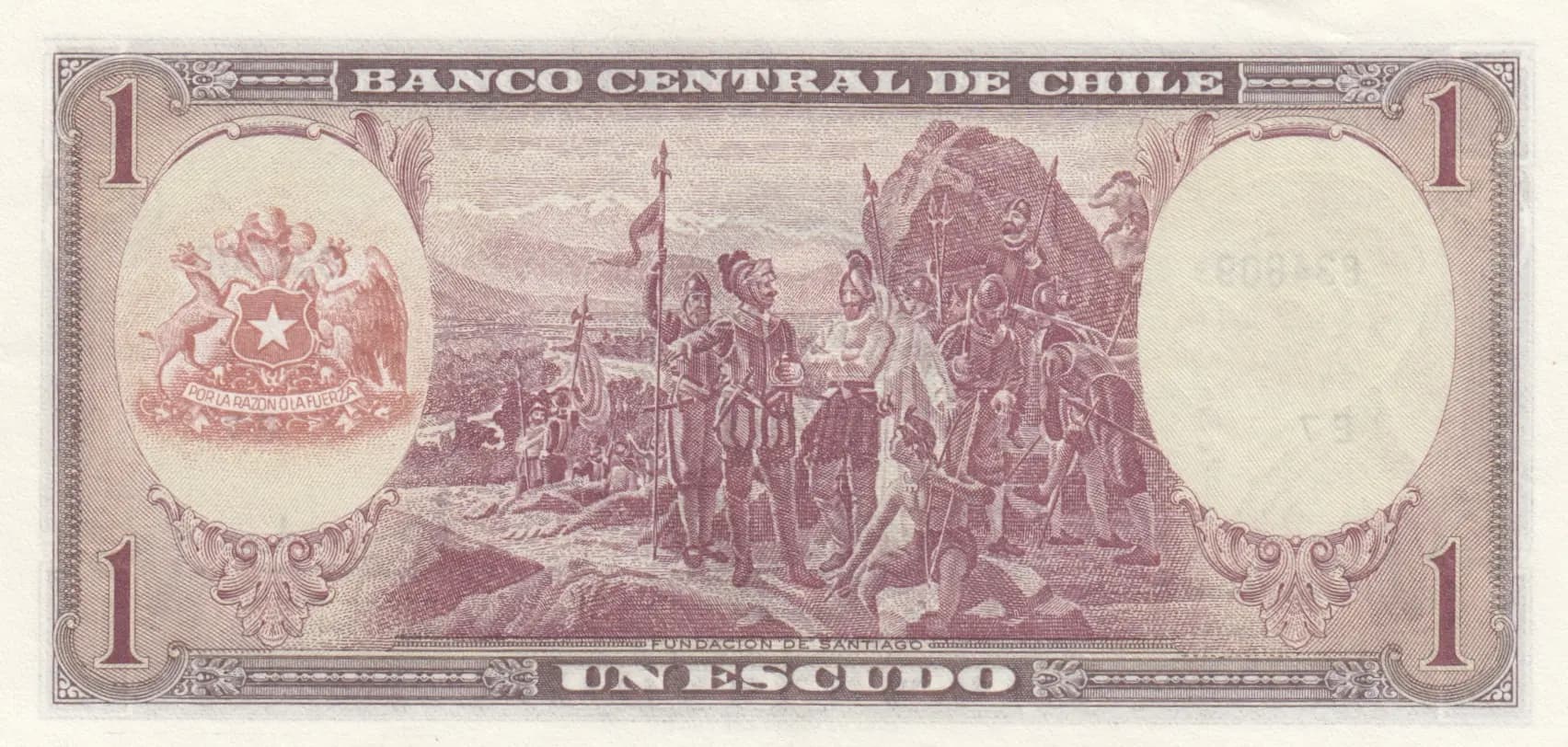 1 escudos 1962 from Chile, P-135d (1962) — image 2