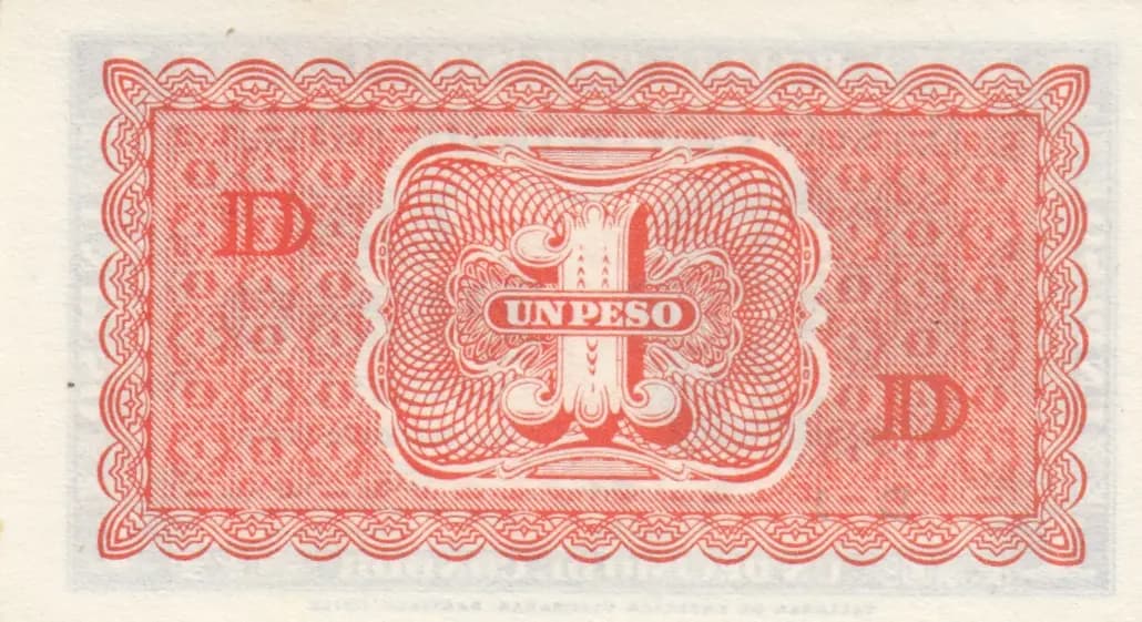 1 peso 1943 from Chile, P-90d (1943) — image 2