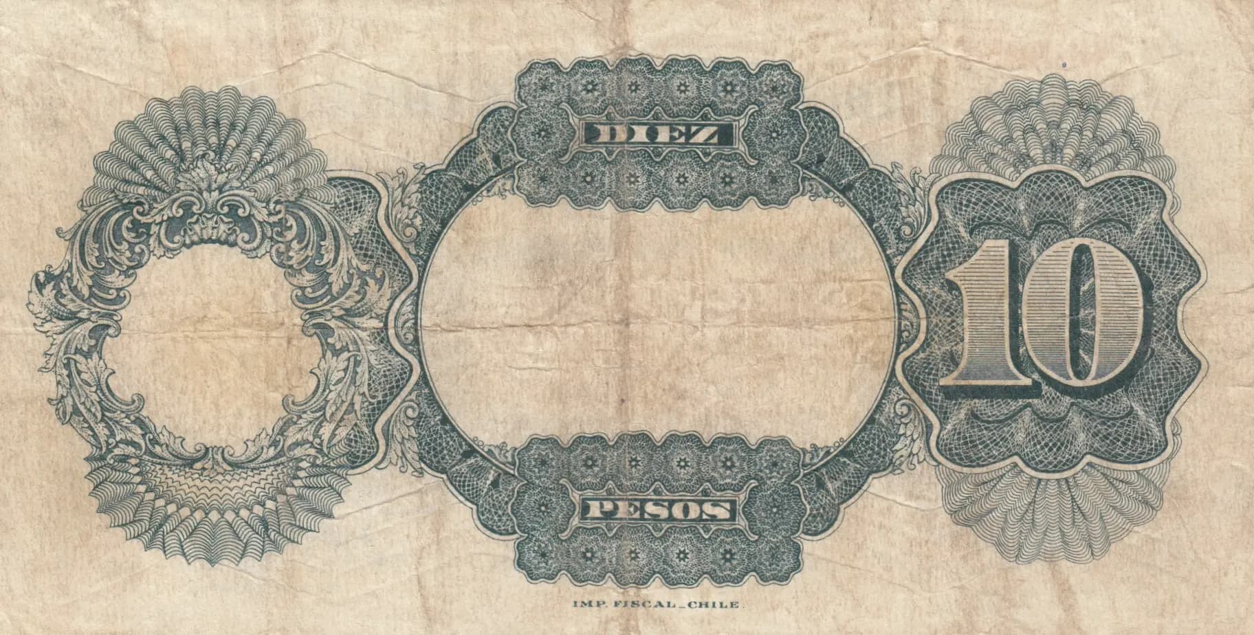 10 pesos 1925 from Chile, P-73 (1925) — image 2