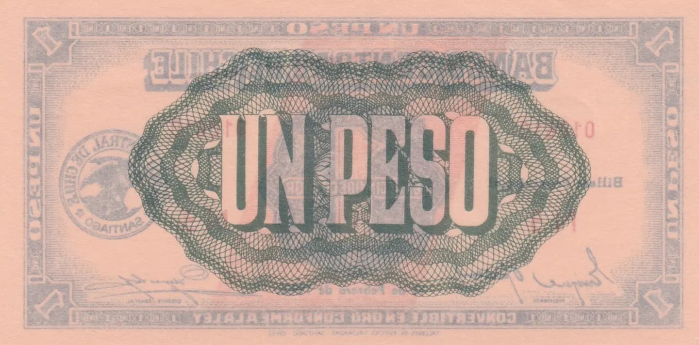 1 peso 1942 from Chile, P-89 (1942) — image 2