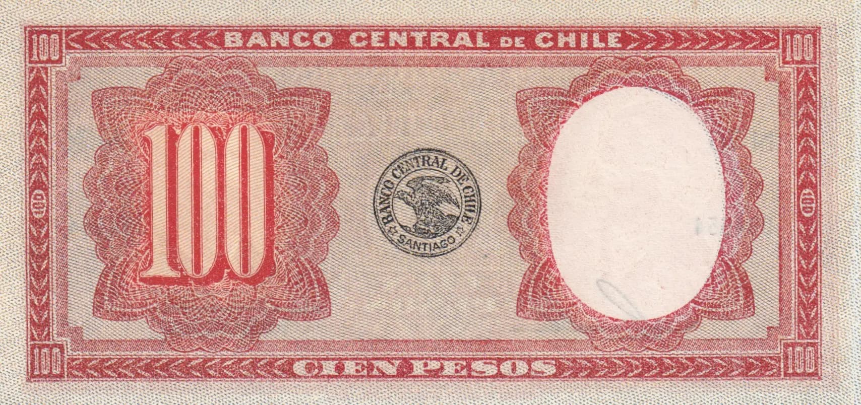 100 pesos= 10 condores 1947 from Chile, P-114 (1947) — image 2
