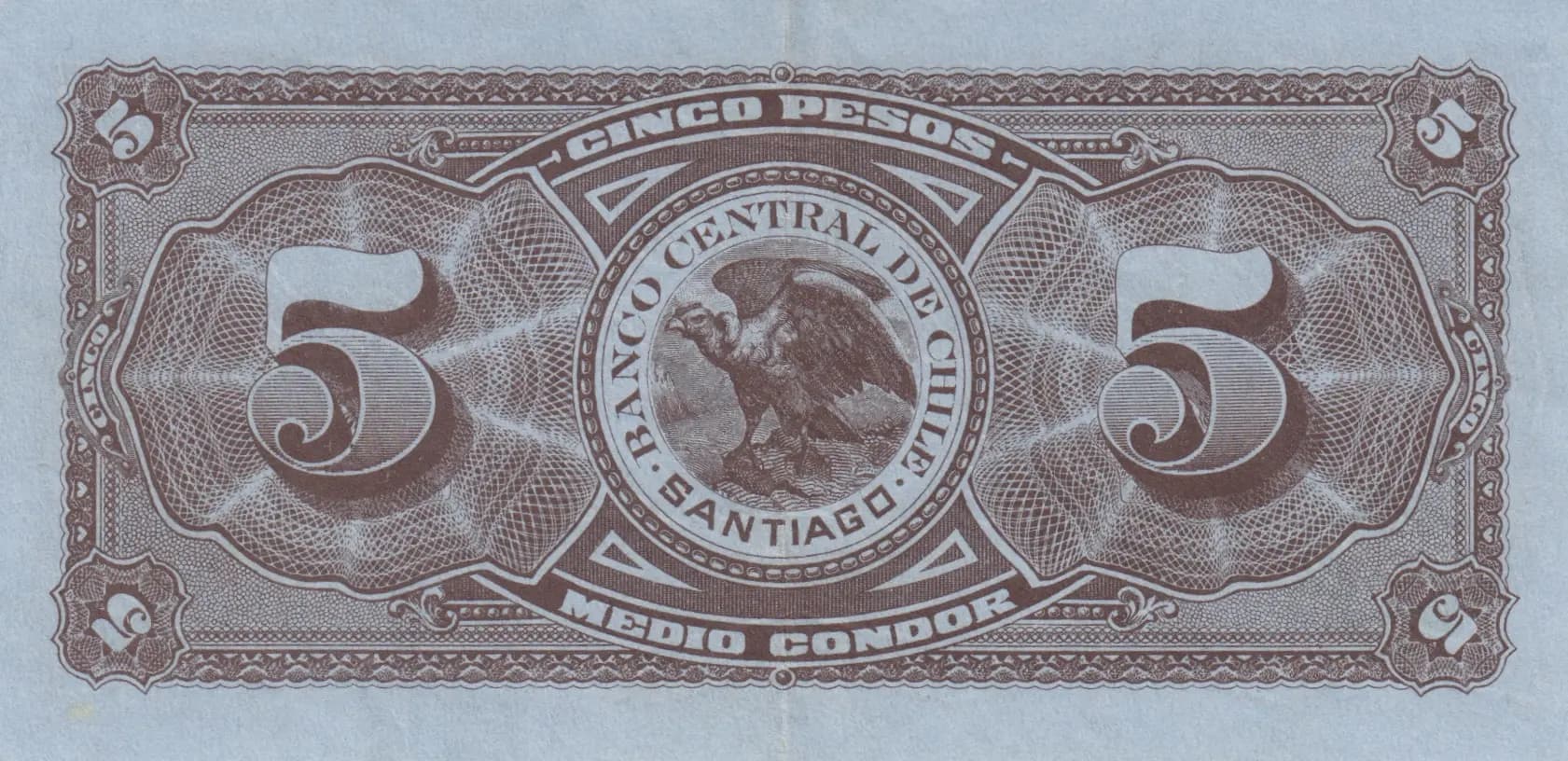 5 pesos 1927 from Chile, P-82 (1927) — image 2