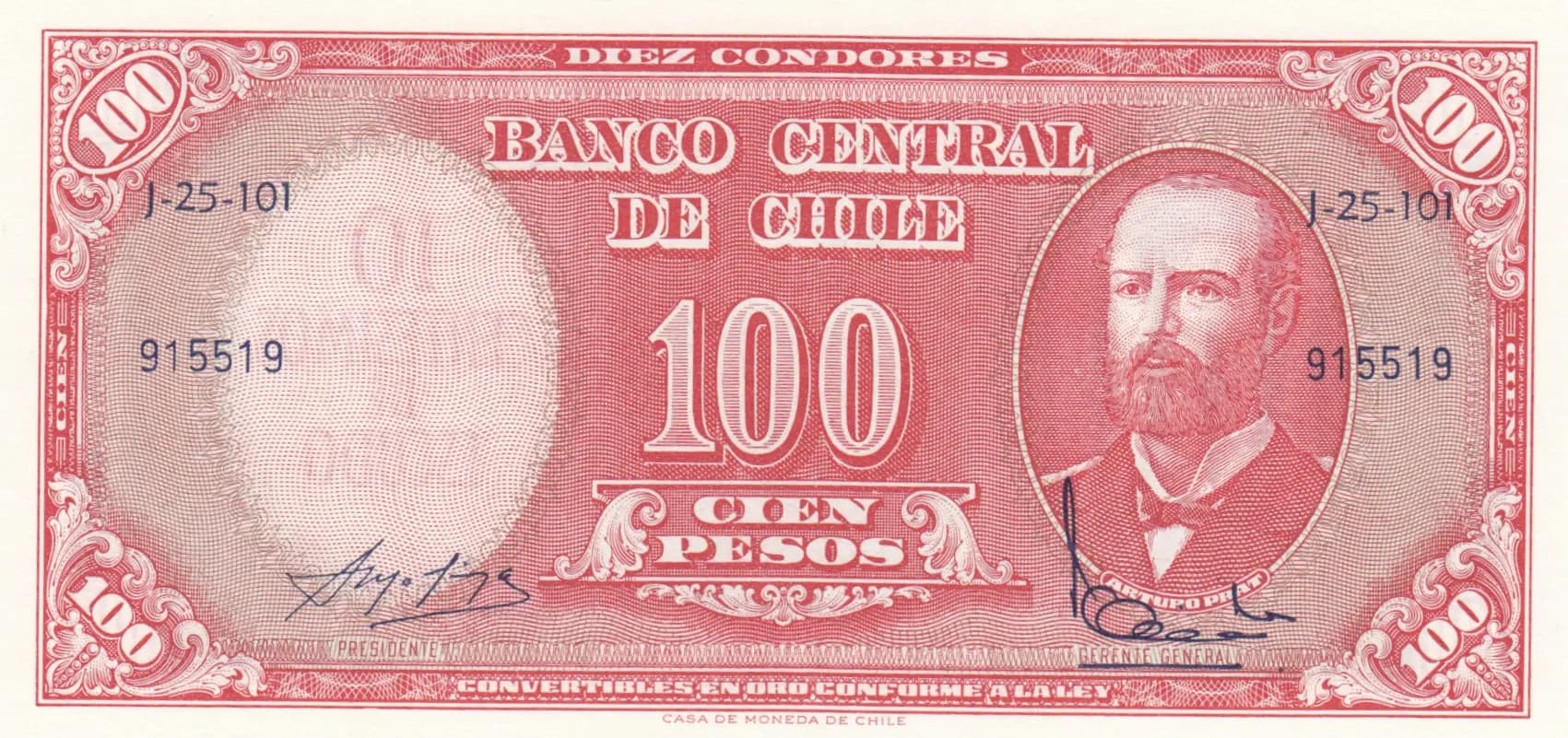 10 centesimos 1960 from Chile, P-127 (1960) — image 1