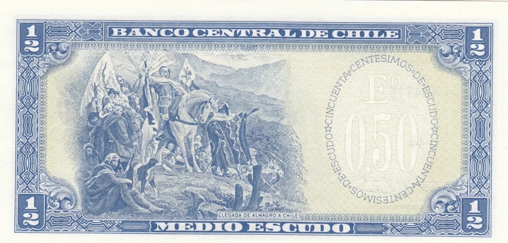 1/2 escudos 1962 from Chile, P-134A (1962) — image 2
