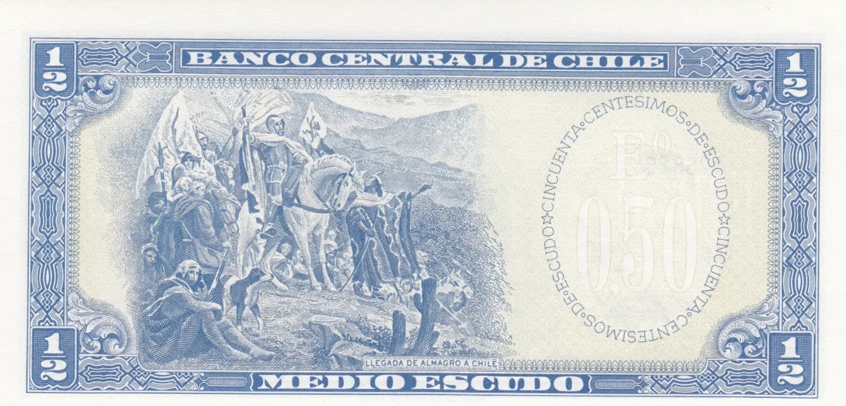 1/2 escudos 1962 from Chile, P-134A (1962) — image 2