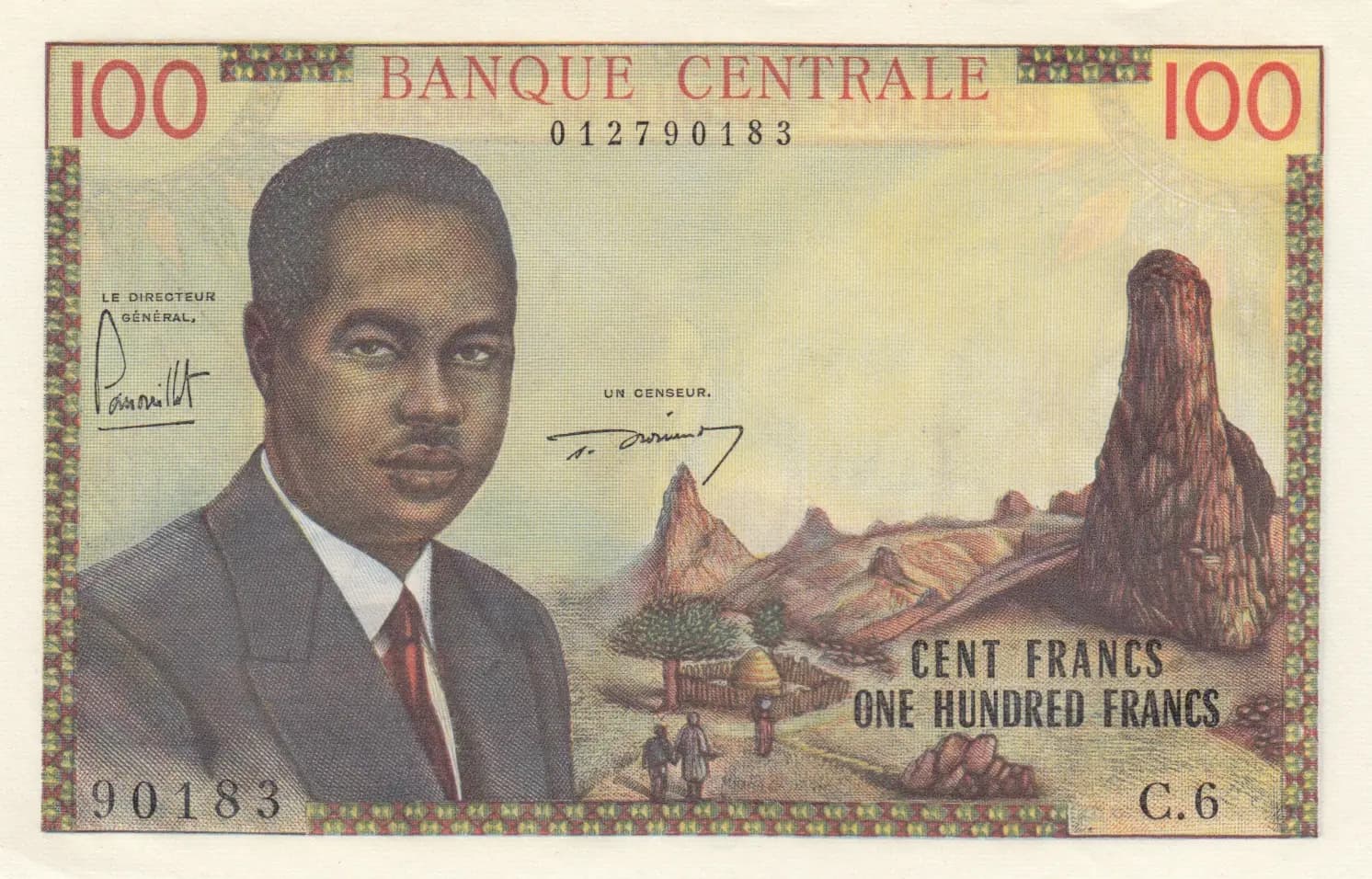 100 francs 1962 from Cameroon, P-10