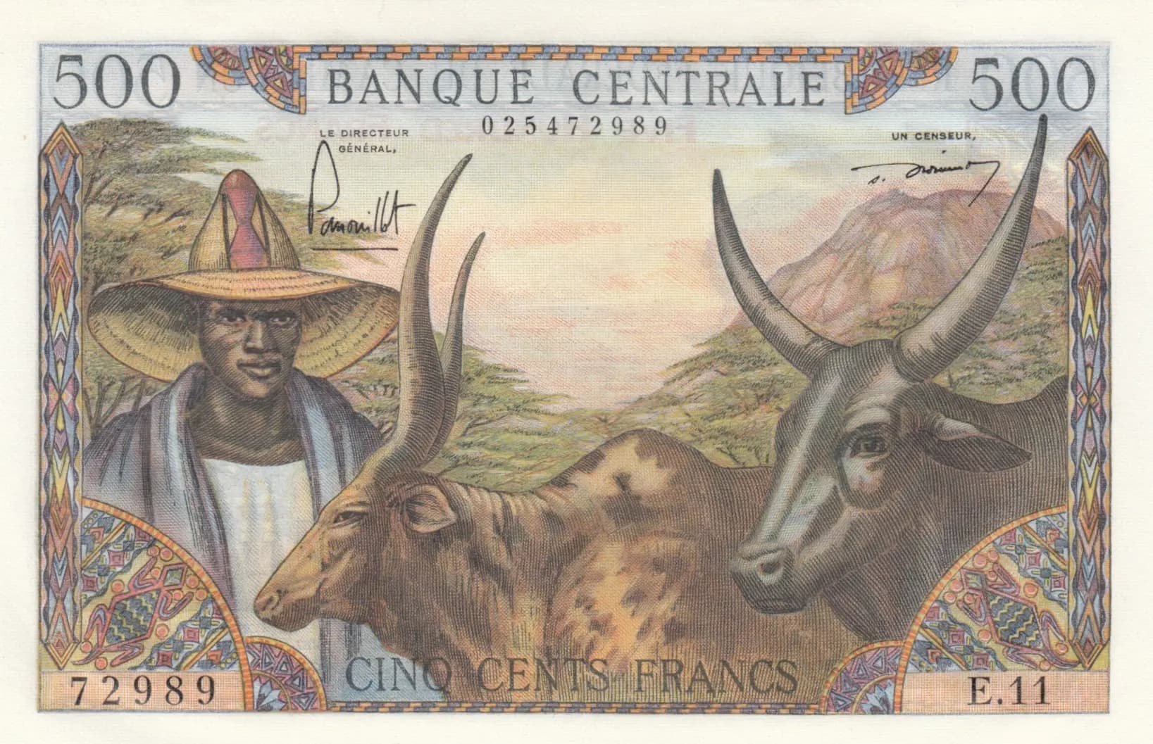 500 francs 1962 from Cameroon, P-11