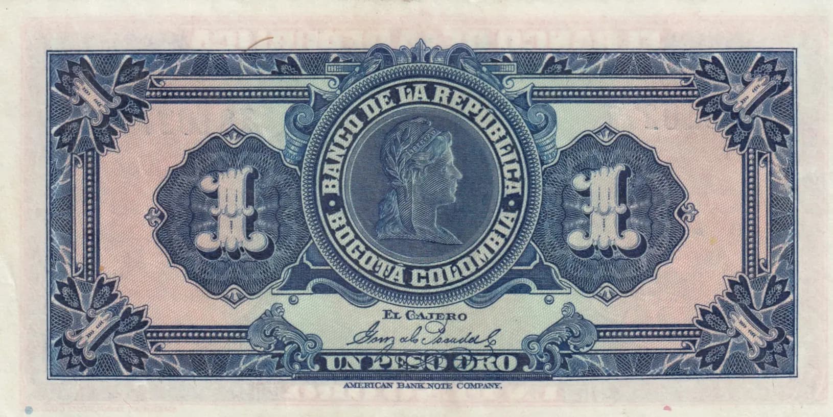 1 peso 1926 from Colombia, P-371 (1926) — image 2