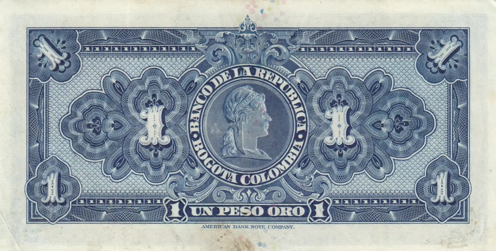 1 peso 1943 from Colombia, P-380c (1943) — image 2