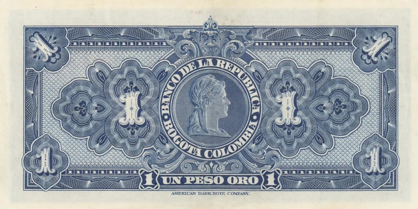 1 peso 1945 from Colombia, P-380d (1945) — image 2