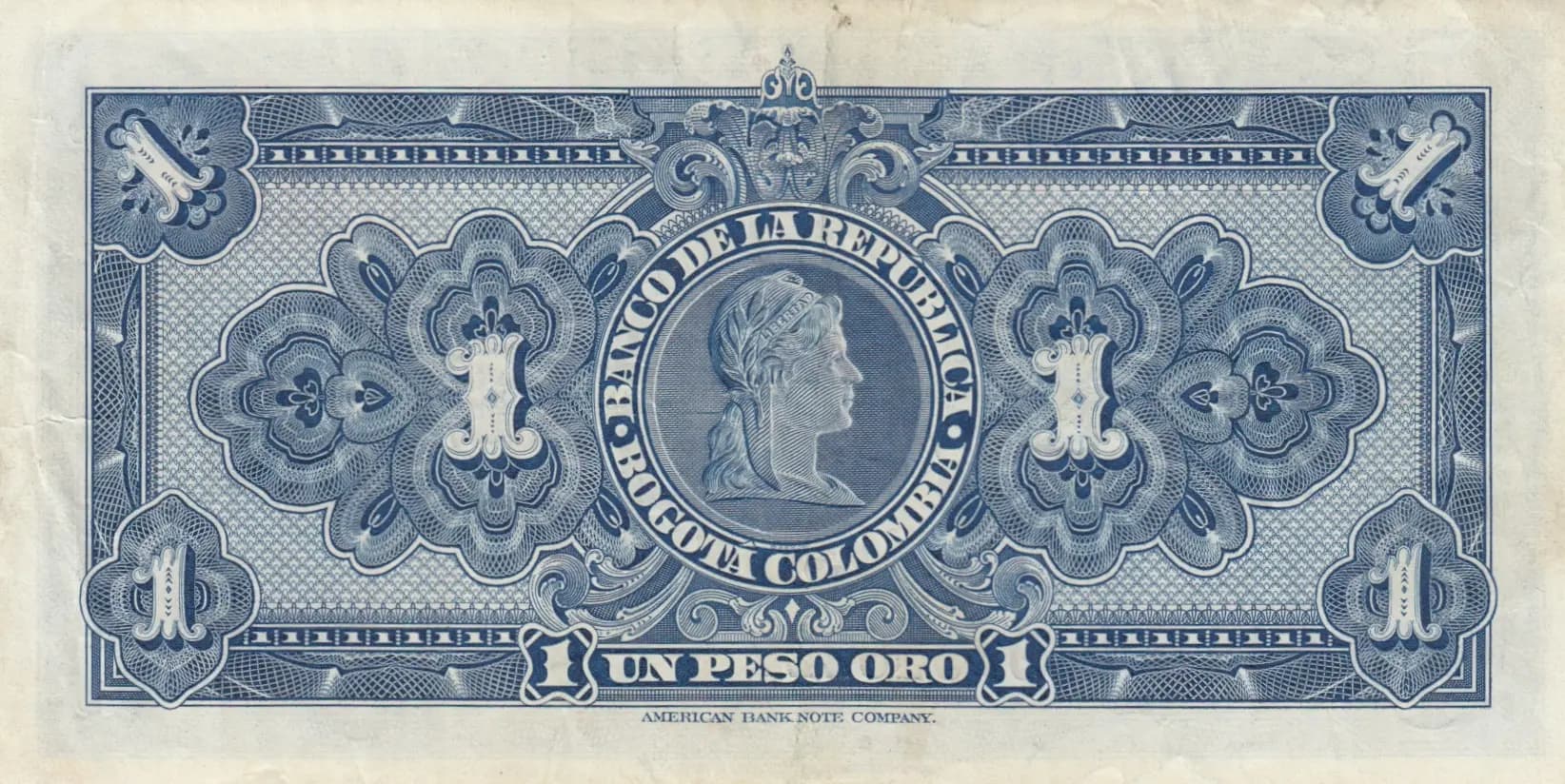 1 peso 1946 from Colombia, P-380e (1946) — image 2