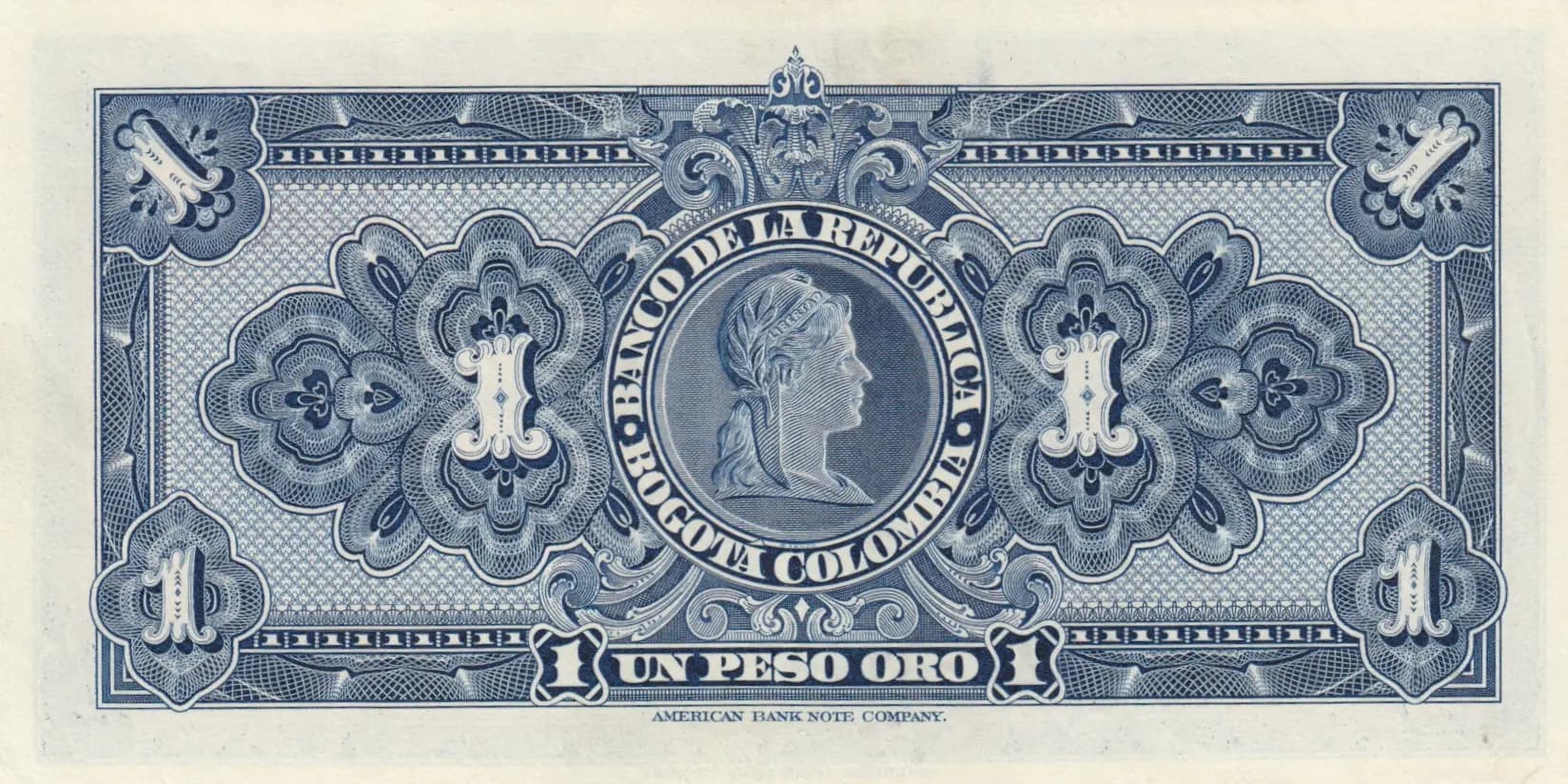1 peso 1947 from Colombia, P-380e (1947) — image 2