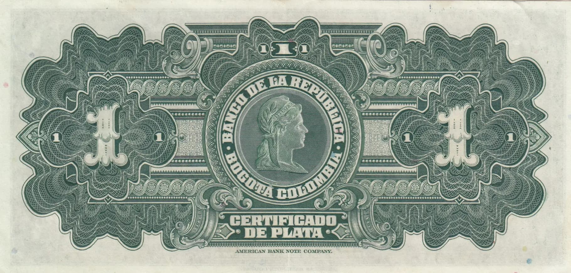 1 peso 1932 from Colombia, P-382 (1932) — image 2