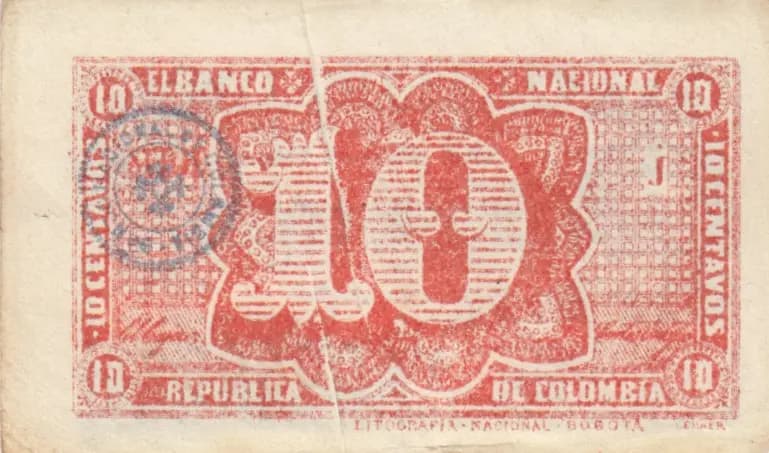 10 centavos 1900 from Colombia, P-263 (1900) — image 2