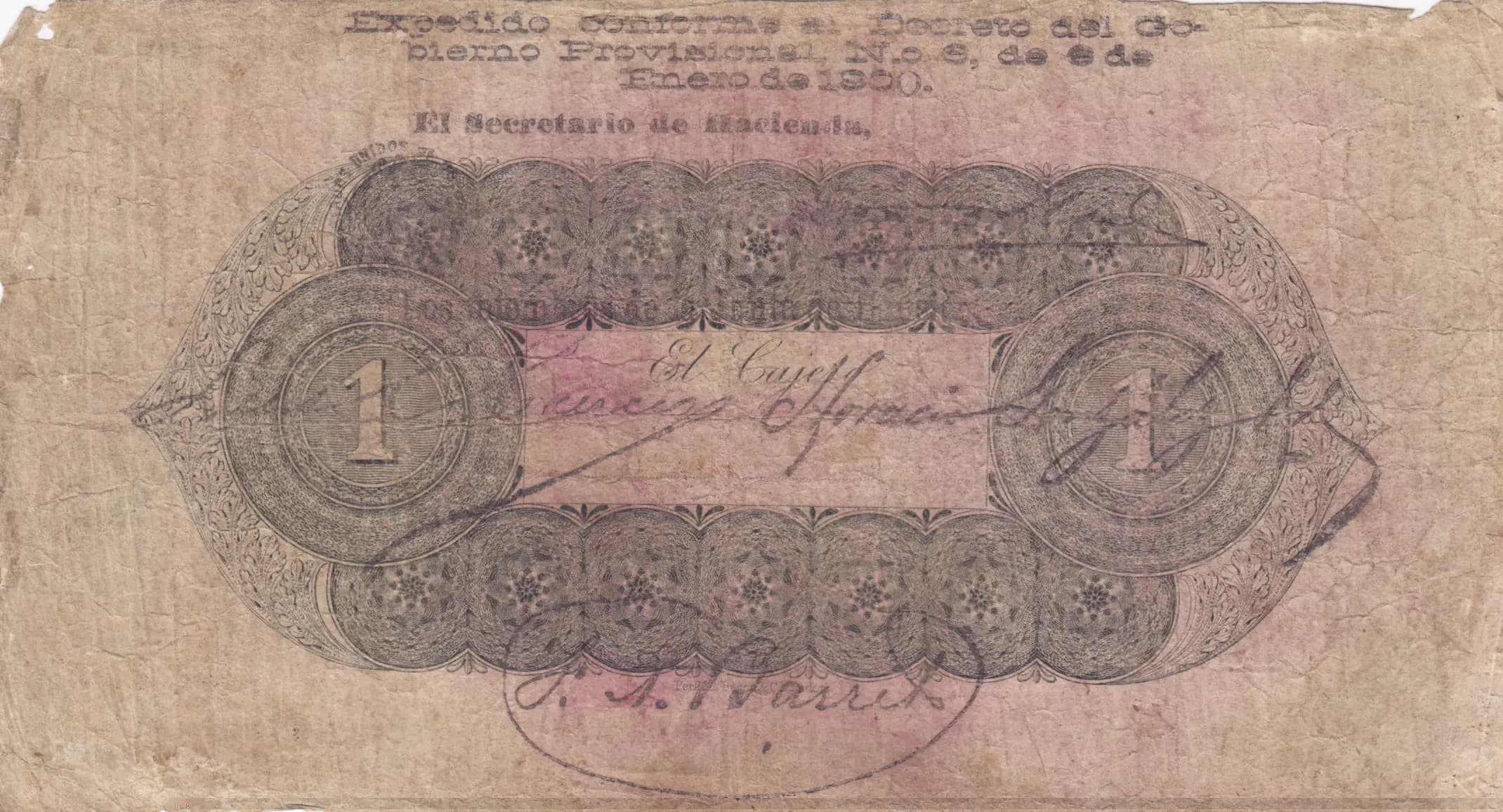 1 peso 1873 from Colombia, P-S831 (1873) — image 2
