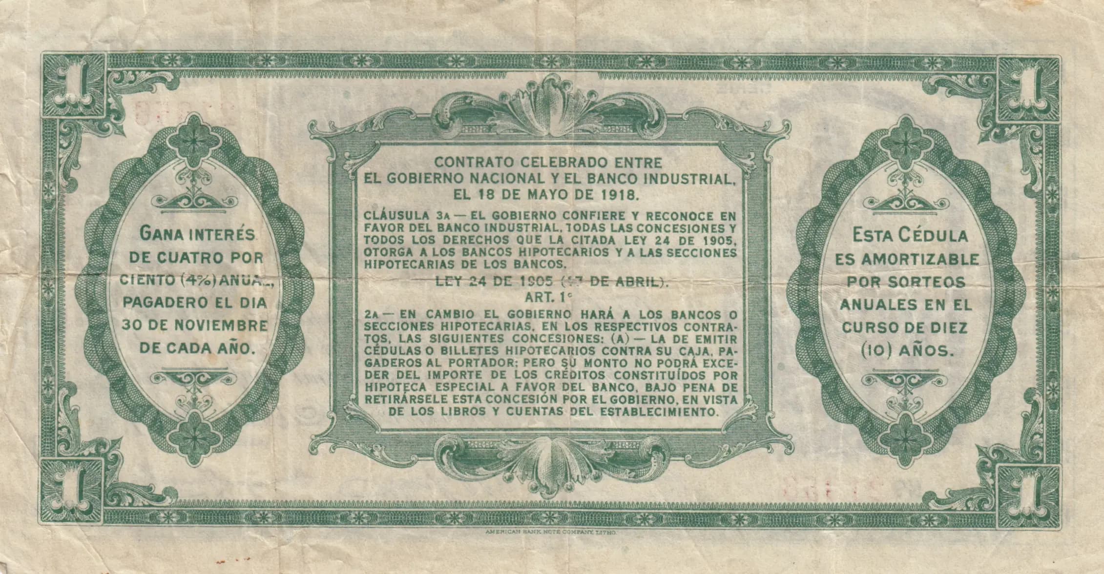 1 peso oro legal 1919 from Colombia, P-S551 (1919) — image 2