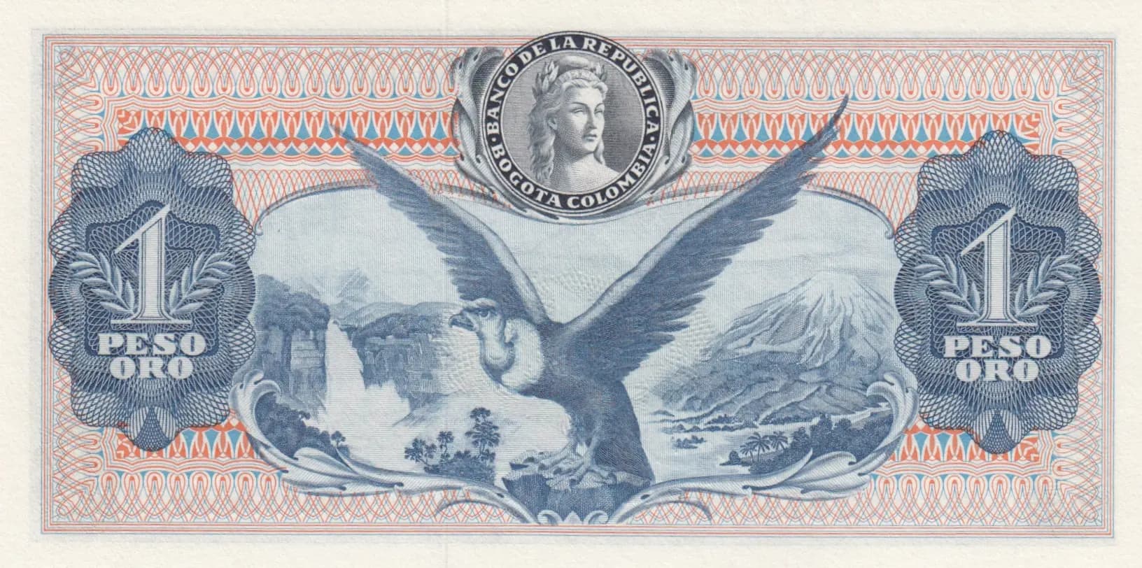 1 peso 1961 from Colombia, P-404b (1961) — image 2