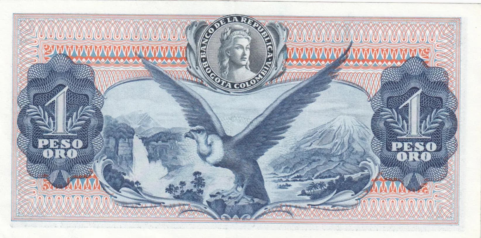 1 peso 1970 from Colombia, P-404e (1970) — image 2