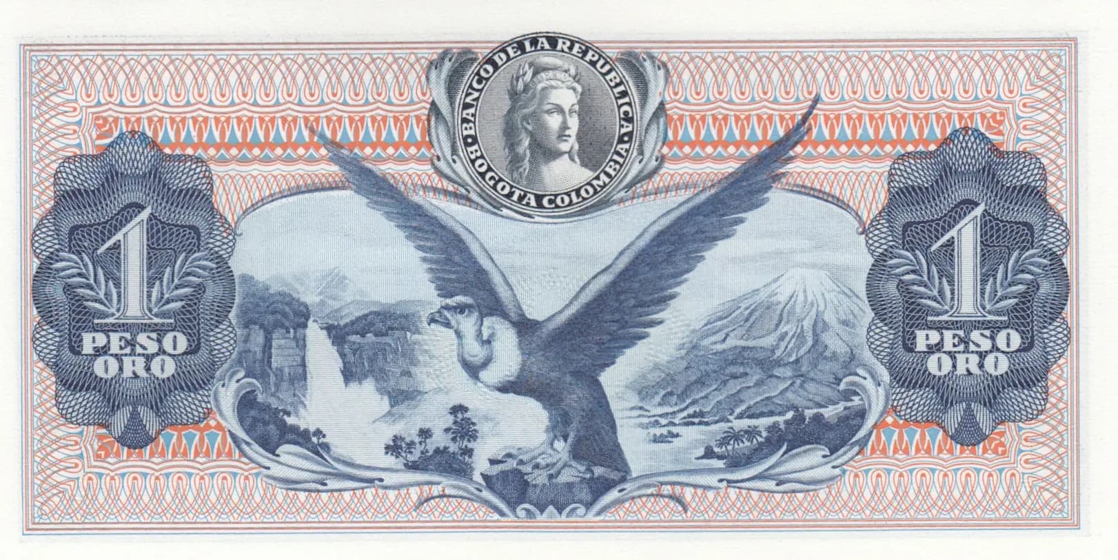 1 peso 1970 from Colombia, P-404e (1970) — image 2