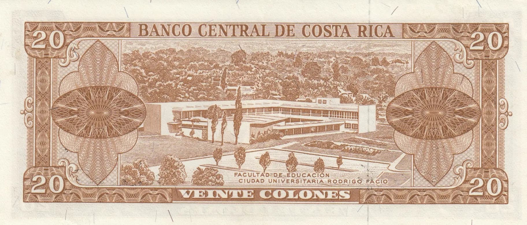 20 colones 1967 from Costa Rica, P-231a (1967) — image 2