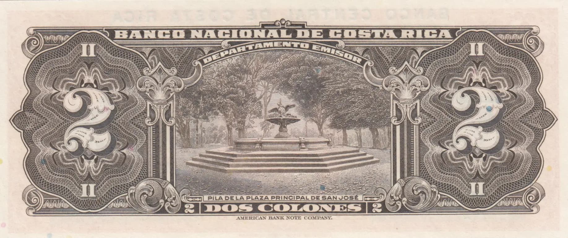 2 colones 1967 from Costa Rica, P-235 (1967) — image 2